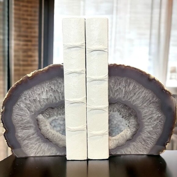 Crystal Bookends, Agate, Geode Center, Natural Home, Mindful Gift, Crystal Lover - Picture 1 of 11